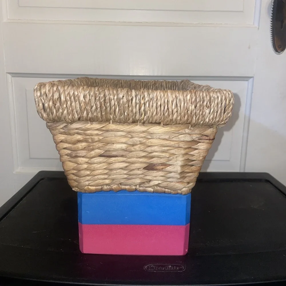 Rattan‎ Rectangular Basket With Nameplate
